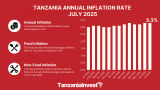Tanzania Inflation Stayed at 3.3% in July 2025 with Food Prices Rising 7.6% Led by Dried (…)